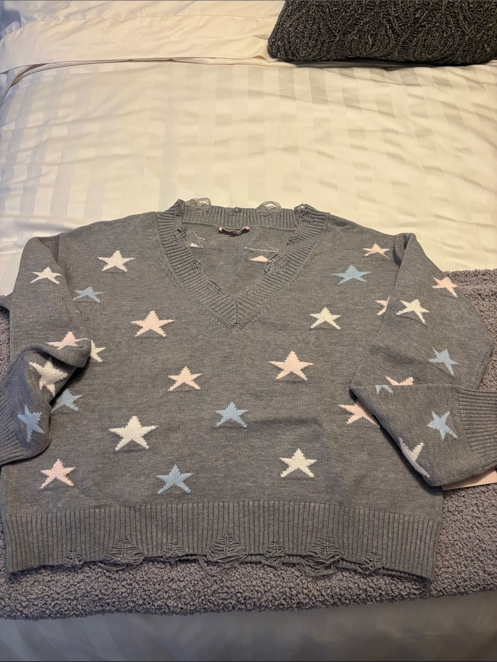 Long Sleeve Sweater with Pastel Stars